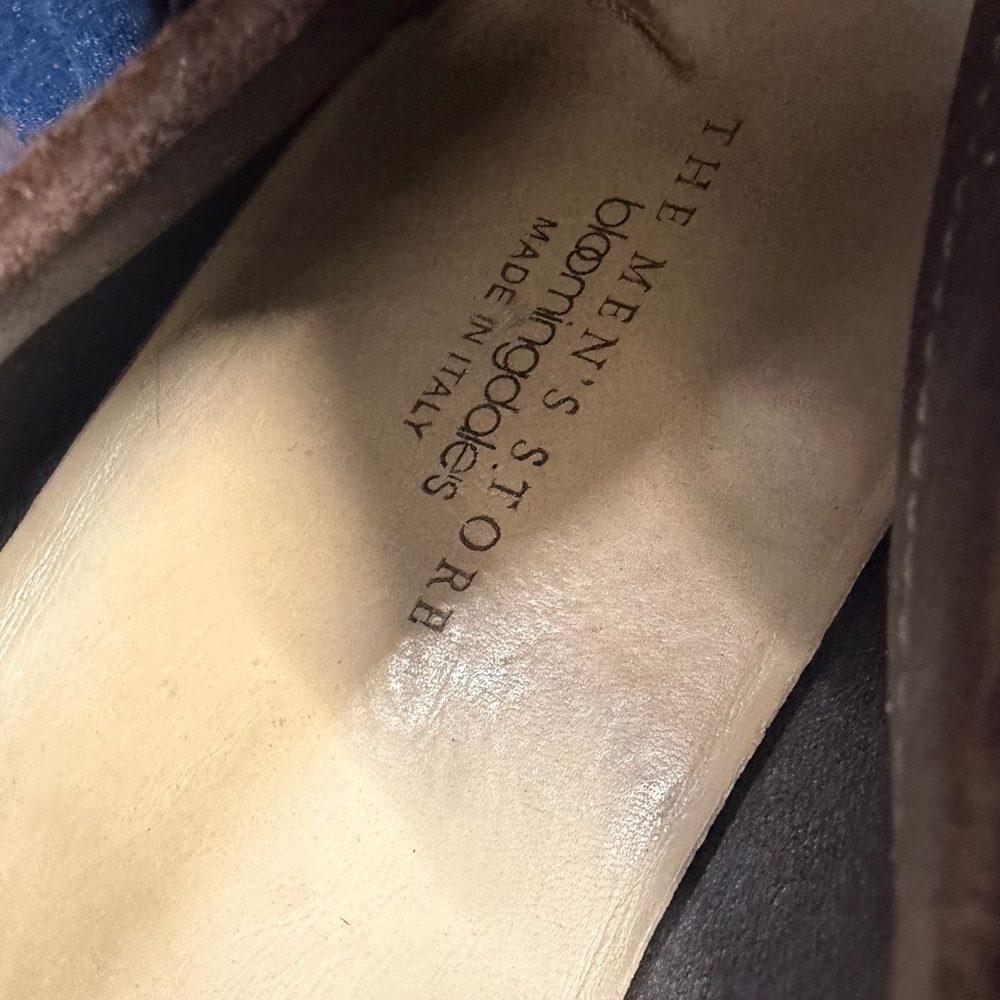 Brown Suede Loafers with Green Laces - Picture 7 of 9